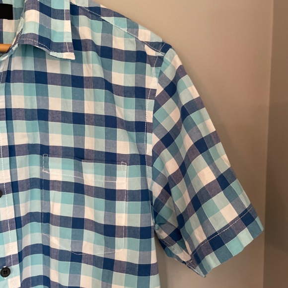 Men’s short sleeve button down shirt blue Large - Picture 2 of 9